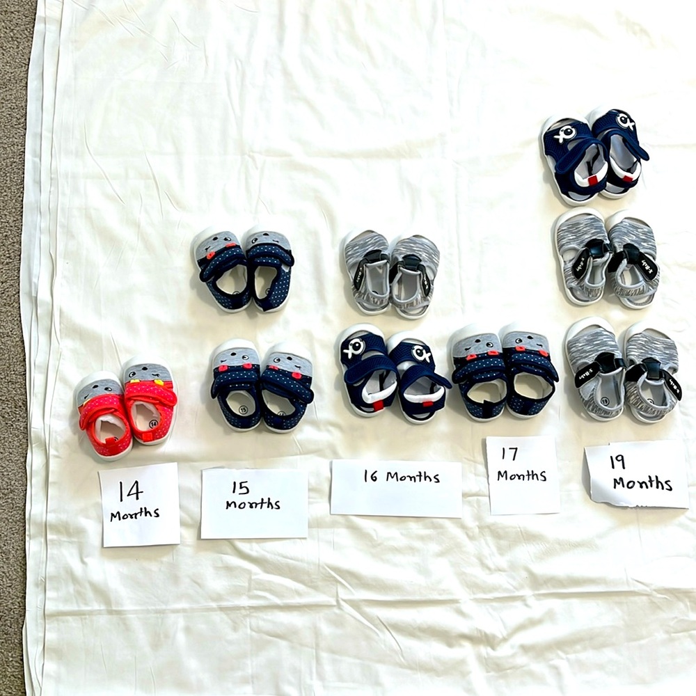 Baby’s boot and sandals NWOT 9 pairs.